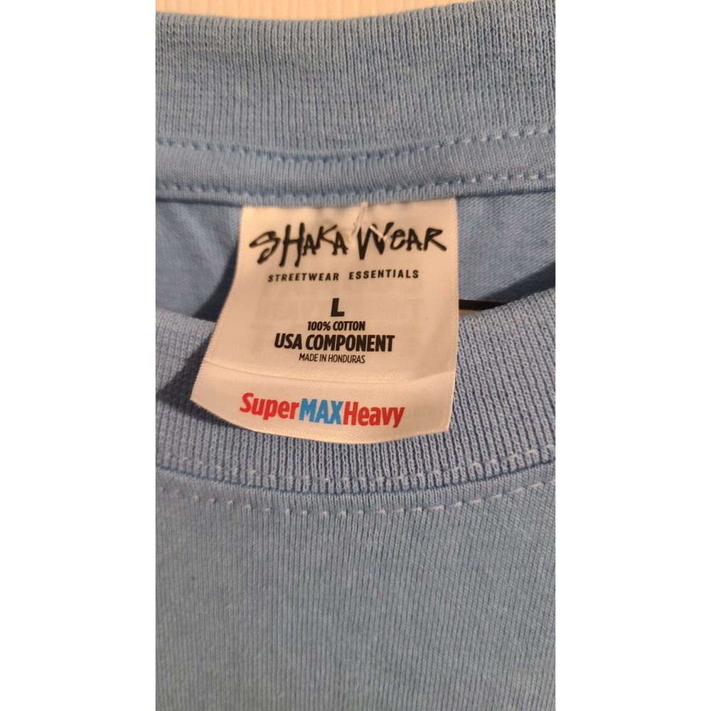 Shaka Wear 7.5 oz Max Heavyweight Short Sleeve T-Shirt Blue Crewneck Size L - Picture 3 of 4
